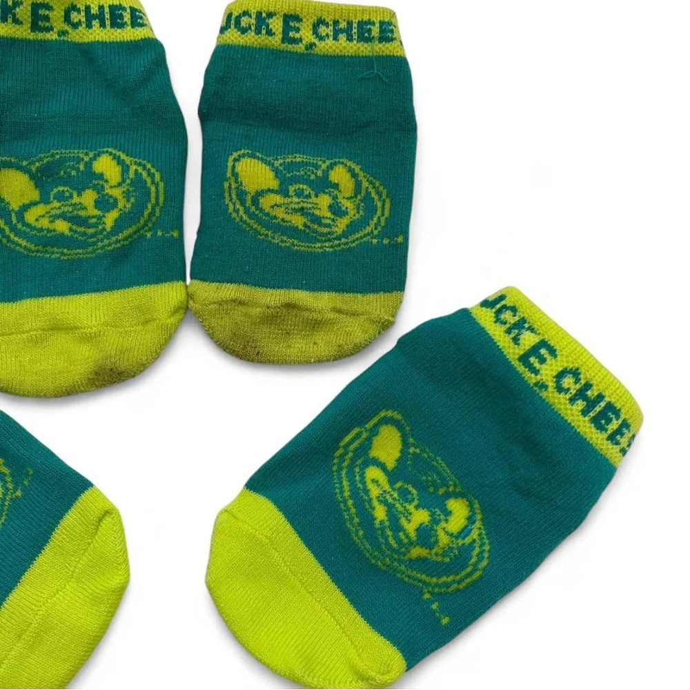 2 Pairs Chuck E Cheese Trampoline Zone Ankle Grip Socks Toddler Unisex 4C-9.5C